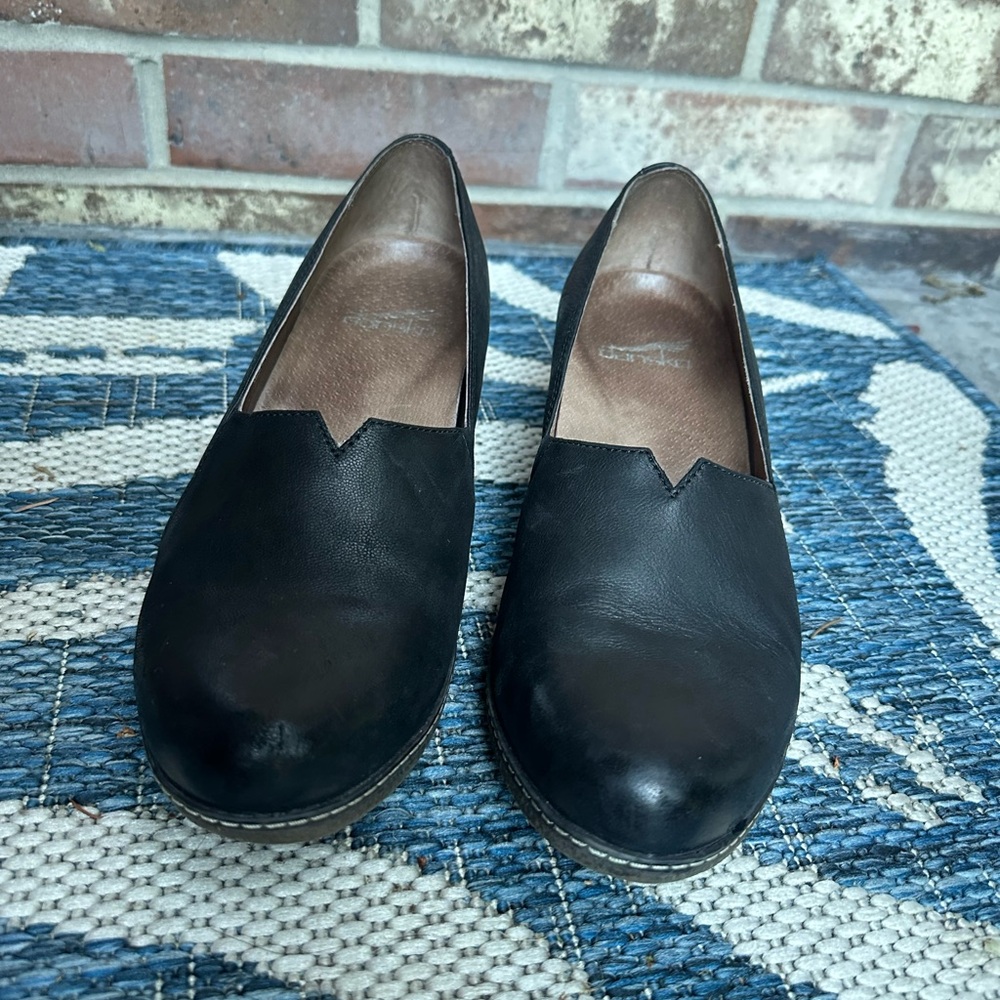 Dansko Black Leather Women's Wedges